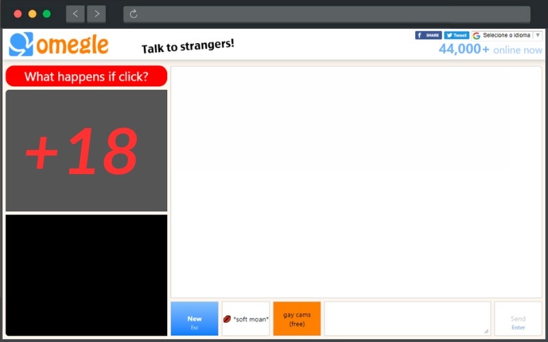 Omegle adulto só com mulheres